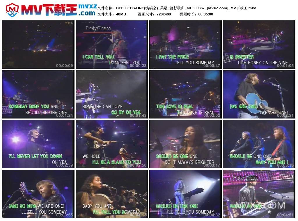 BEE GEES-ONE(演唱会)_英语_流行歌曲_MC800367